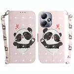 For Infinix Hot 30 Play 3D Colored Horizontal Flip Leather Phone Case(Heart Panda)