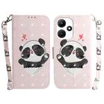 For Infinix Hot 30i 3D Colored Horizontal Flip Leather Phone Case(Heart Panda)