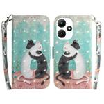 For Infinix Hot 30i 3D Colored Horizontal Flip Leather Phone Case(Black White Cat)