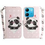 For Infinix Smart 7 African 3D Colored Horizontal Flip Leather Phone Case(Heart Panda)