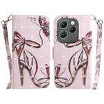 For Infinix Hot 40 / 40 Pro 3D Colored Horizontal Flip Leather Phone Case(Butterfly High-heeled)