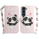 For Infinix Hot 50 5G 3D Colored Horizontal Flip Leather Phone Case(Heart Panda)