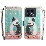 For Infinix Note 40 5G 3D Colored Horizontal Flip Leather Phone Case(Black White Cat)