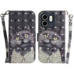 For Infinix Hot 50i / Smart 9 3D Colored Horizontal Flip Leather Phone Case(Hug Cat)