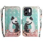 For Infinix Hot 50i / Smart 9 3D Colored Horizontal Flip Leather Phone Case(Black White Cat)