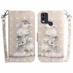 For Nokia C22 3D Colored Horizontal Flip Leather Phone Case(Squirrels)
