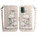 For Nokia XR21 3D Colored Horizontal Flip Leather Phone Case(Squirrels)
