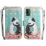 For Nokia XR21 3D Colored Horizontal Flip Leather Phone Case(Black White Cat)