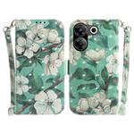 For Tecno Camon 20 Pro 5G 3D Colored Horizontal Flip Leather Phone Case(Watercolor Flower)