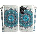 For Tecno Camon 20 Pro 5G 3D Colored Horizontal Flip Leather Phone Case(Peacock Wreath)