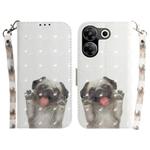 For Tecno Camon 20 Pro 5G 3D Colored Horizontal Flip Leather Phone Case(Pug)