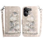 For Tecno Camon 20 Pro 5G 3D Colored Horizontal Flip Leather Phone Case(Squirrels)