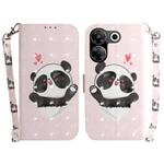 For Tecno Camon 20 Pro 5G 3D Colored Horizontal Flip Leather Phone Case(Heart Panda)