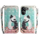 For Tecno Camon 20 Pro 5G 3D Colored Horizontal Flip Leather Phone Case(Black White Cat)