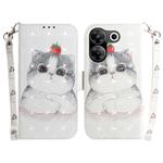 For Tecno Camon 20 Pro 5G 3D Colored Horizontal Flip Leather Phone Case(Cute Cat)