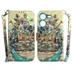 For Tecno Pova 5 3D Colored Horizontal Flip Leather Phone Case(Zoo)