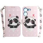 For Tecno Pova 5 3D Colored Horizontal Flip Leather Phone Case(Heart Panda)