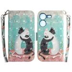 For Tecno Pova 5 3D Colored Horizontal Flip Leather Phone Case(Black White Cat)