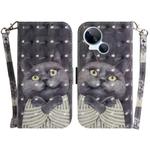 For Tecno Spark 10 5G 3D Colored Horizontal Flip Leather Phone Case(Hug Cat)