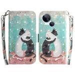 For Tecno Spark 10 5G 3D Colored Horizontal Flip Leather Phone Case(Black White Cat)