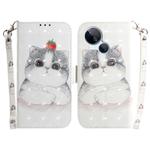 For Tecno Spark 10 5G 3D Colored Horizontal Flip Leather Phone Case(Cute Cat)