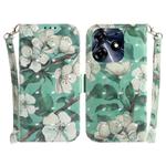 For Tecno Spark 10 Pro 3D Colored Horizontal Flip Leather Phone Case(Watercolor Flower)