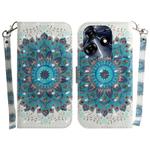 For Tecno Spark 10 Pro 3D Colored Horizontal Flip Leather Phone Case(Peacock Wreath)
