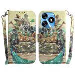 For Tecno Spark 10 / Spark 10C 3D Colored Horizontal Flip Leather Phone Case(Zoo)
