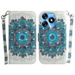 For Tecno Spark 10 / Spark 10C 3D Colored Horizontal Flip Leather Phone Case(Peacock Wreath)