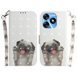 For Tecno Spark 10 / Spark 10C 3D Colored Horizontal Flip Leather Phone Case(Pug)