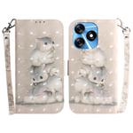 For Tecno Spark 10 / Spark 10C 3D Colored Horizontal Flip Leather Phone Case(Squirrels)