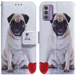 For Nokia G42 Coloured Drawing Flip Leather Phone Case(Pug)