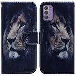 For Nokia G42 Coloured Drawing Flip Leather Phone Case(Lion)