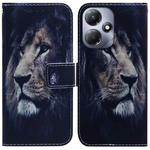 For Infinix Hot 30 Play Coloured Drawing Flip Leather Phone Case(Lion)
