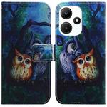 For Infinix Hot 30i Coloured Drawing Flip Leather Phone Case(Oil Painting Owl)