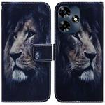 For Infinix Hot 30 Coloured Drawing Flip Leather Phone Case(Lion)