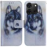For Infinix Smart 7 India / 7 Plus Coloured Drawing Flip Leather Phone Case(White Wolf)