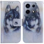 For Infinix Note 30 VIP Coloured Drawing Flip Leather Phone Case(White Wolf)