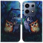 For Infinix Note 30 VIP Coloured Drawing Flip Leather Phone Case(Oil Painting Owl)