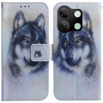 For Infinix Smart 7 HD Coloured Drawing Flip Leather Phone Case(White Wolf)