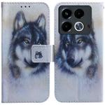 For Infinix Note 40 4G Coloured Drawing Flip Leather Phone Case(White Wolf)