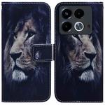 For Infinix Note 40 4G Coloured Drawing Flip Leather Phone Case(Lion)