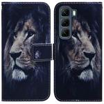 For Infinix Hot 50 4G Coloured Drawing Flip Leather Phone Case(Lion)