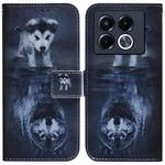 For Infinix Note 40 5G Coloured Drawing Flip Leather Phone Case(Wolf and Dog)