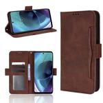 For Motorola Moto G52J 5G Skin Feel Calf Texture Card Slots Leather Phone Case(Brown)