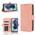 For Motorola Moto G53 / G13 Skin Feel Calf Texture Card Slots Leather Phone Case(Pink)