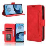 For Motorola Moto G14 4G Skin Feel Calf Texture Card Slots Leather Phone Case(Red)