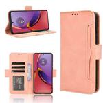 For Motorola Moto G84 5G Skin Feel Calf Texture Card Slots Leather Phone Case(Pink)