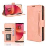 For Motorola Edge 50 Fusion Skin Feel Calf Texture Card Slots Leather Phone Case(Pink)