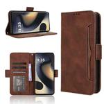 For Motorola Edge 2024 5G Skin Feel Calf Texture Card Slots Leather Phone Case(Brown)